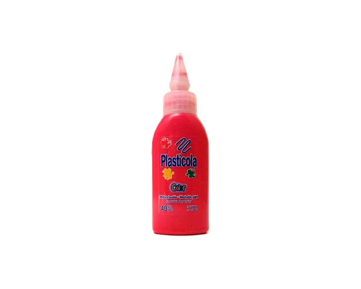 COLAS VINILICAS PLASTICOLA x40 G. COLOR ROJO