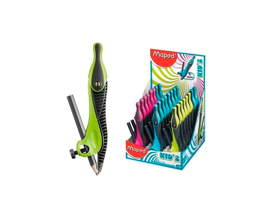 COMPAS MAPED PLAST 191611 KIDZ ABRAZ C/LAPIZ
