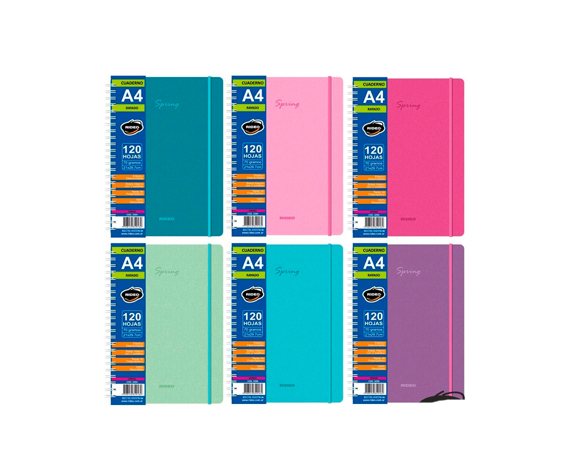 CUADERNO RIDEO 3294 A4 SPRING 120 H =