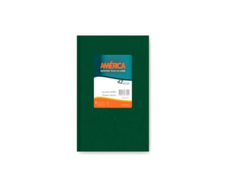 CUADERNO AMERICA ARAÑA 42 H.# VERDE T/DURA
