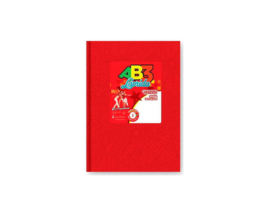 CUADERNO LAPRIDA AB3 19x23.5 ARAÑA  50 H.# ROJO