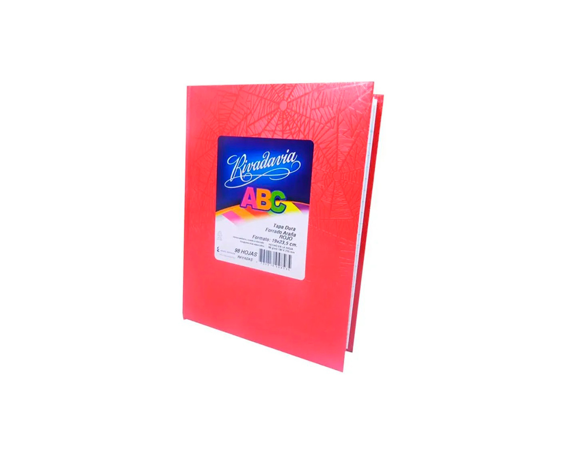 CUADERNO RIVADAVIA ARAÑA 98 H = ROJO (358022)