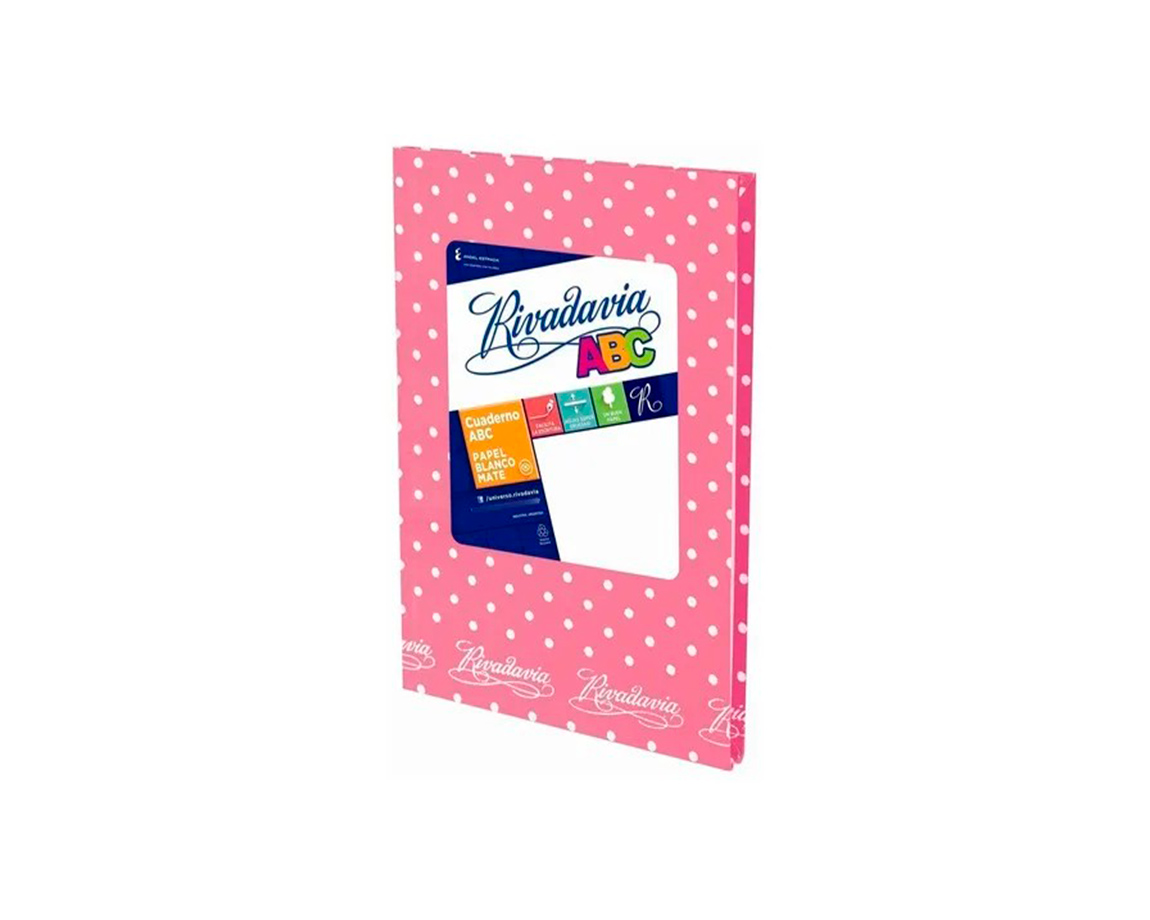 CUADERNO RIVADAVIA ABC 19x23.5 LUNAR 48 H = ROSA