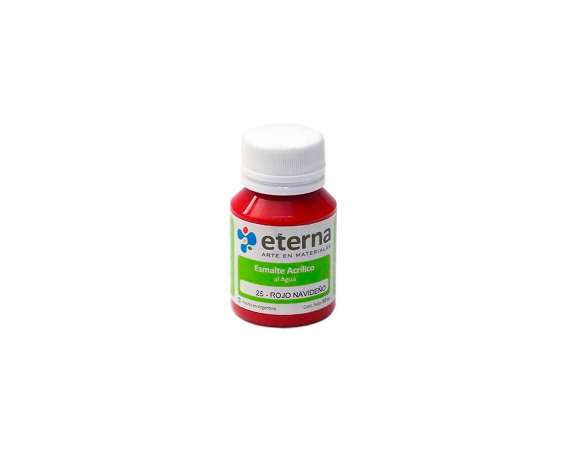 ESMALTE ETERNA AL AGUA x 50 ML   25 ROJO NAVIDEÑO