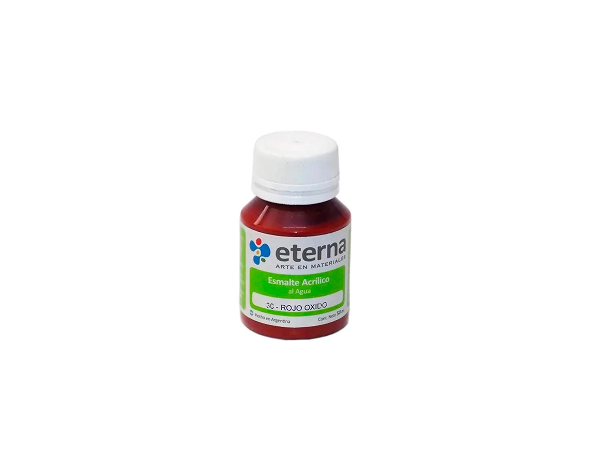 ESMALTE ETERNA AL AGUA x 50 ML   30 ROJO OXIDO