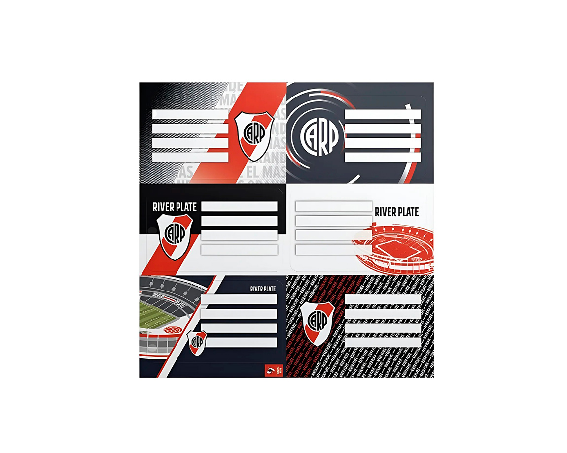 ETIQUETAS MOOVING 1301125 BL x 12 ETIQ RIVER PLATE