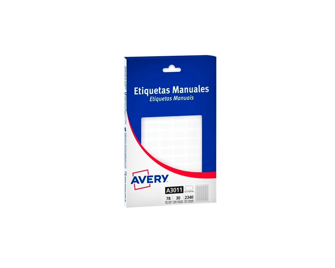ETIQUETAS AVERY COMERCIAL A3011 8x15 MM