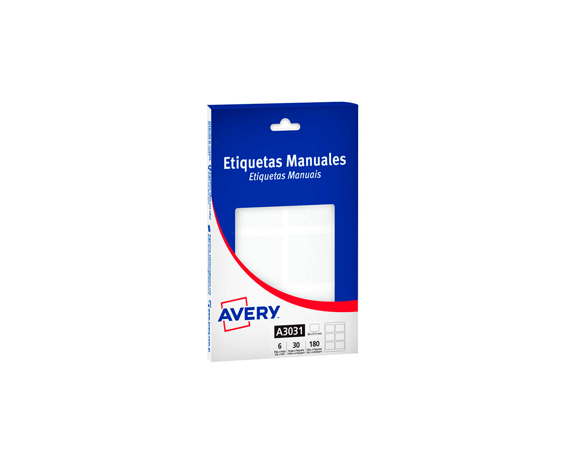 ETIQUETAS AVERY COMERCIAL A3031 16x51 MM
