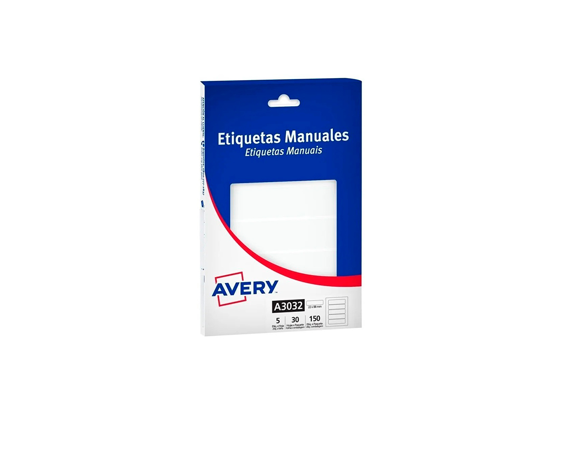 ETIQUETAS AVERY COMERCIAL A3032 22x88 MM