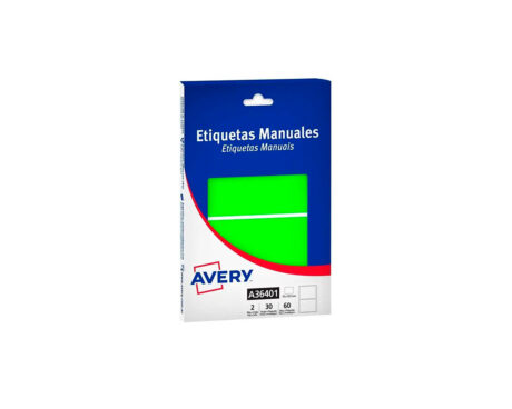 ETIQUETAS AVERY FLUO A36401 75x103 MM VERDE