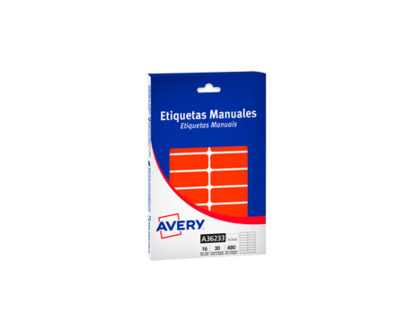 ETIQUETAS AVERY FLUO A36233 15x50 MM ROJO
