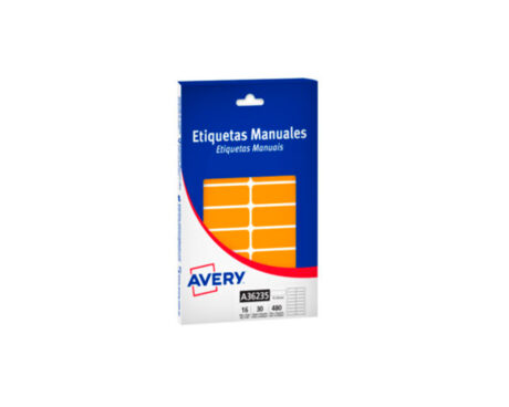 ETIQUETAS AVERY FLUO A36235 15x50 MM NARANJA