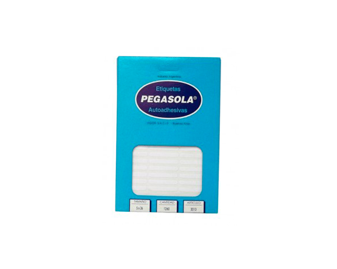 ETIQUETAS PEGASOLA COMERCIAL 3013  5 X 35MM