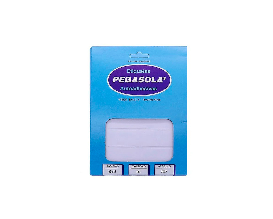 ETIQUETAS PEGASOLA COMERCIAL 3032 22 X 88MM
