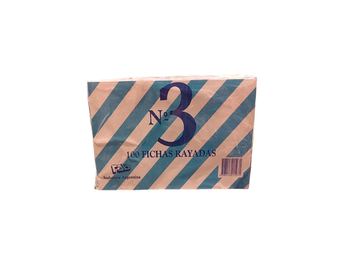 FICHAS RAB RAYADAS TACO Nro 3 (2209)