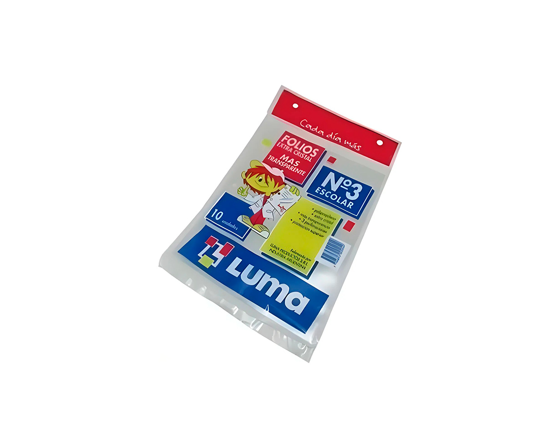 FOLIOS LUMA PESADO ESCOLAR x10 U. BLISTER