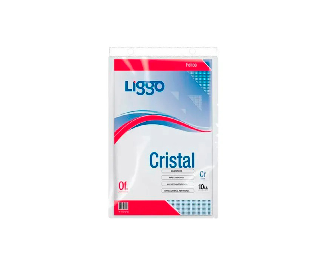 FOLIOS LIGGO CRISTAL 40 MIC OFICIO x10 U.