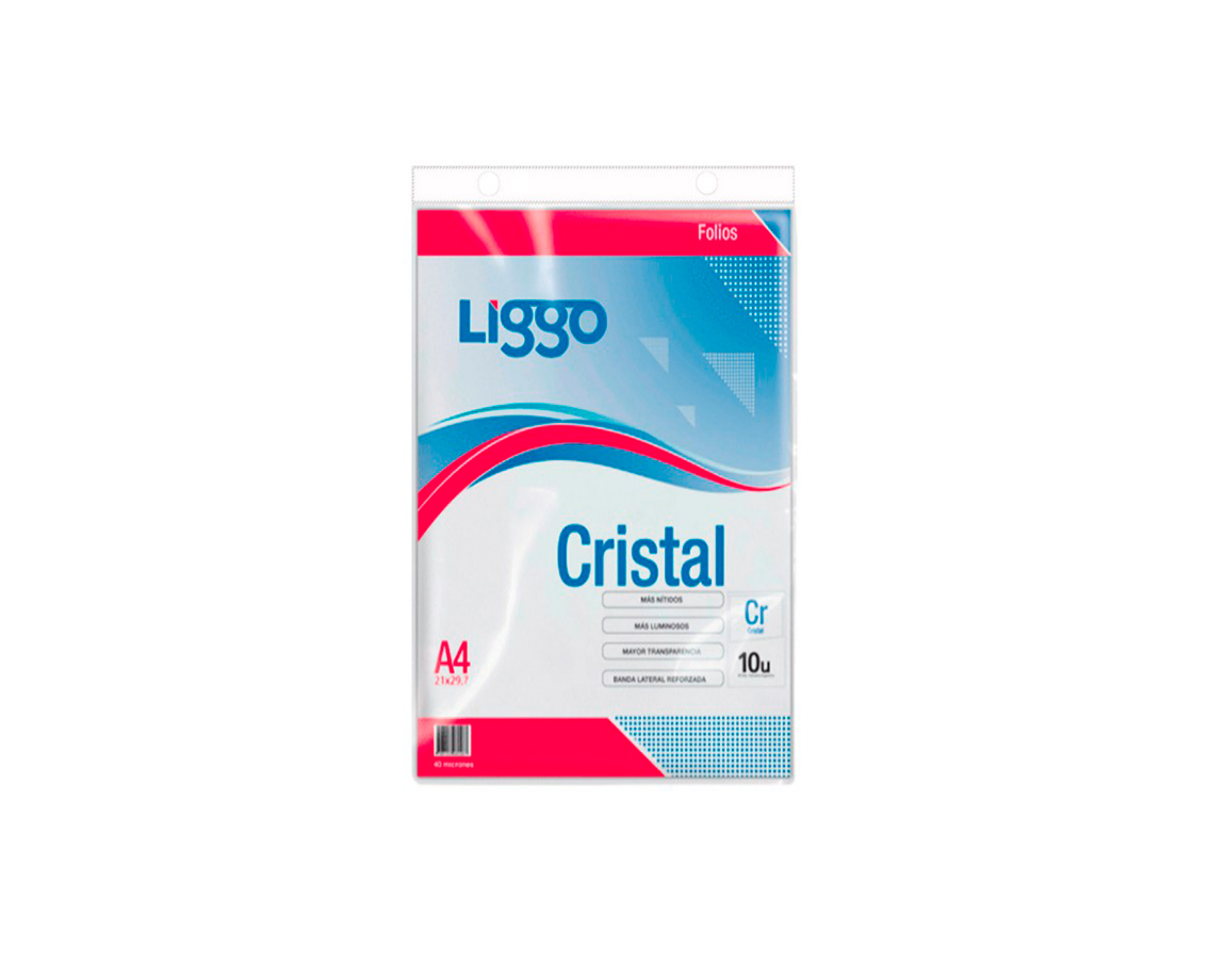 FOLIOS LIGGO CRISTAL 40 MIC A4 x10 U.