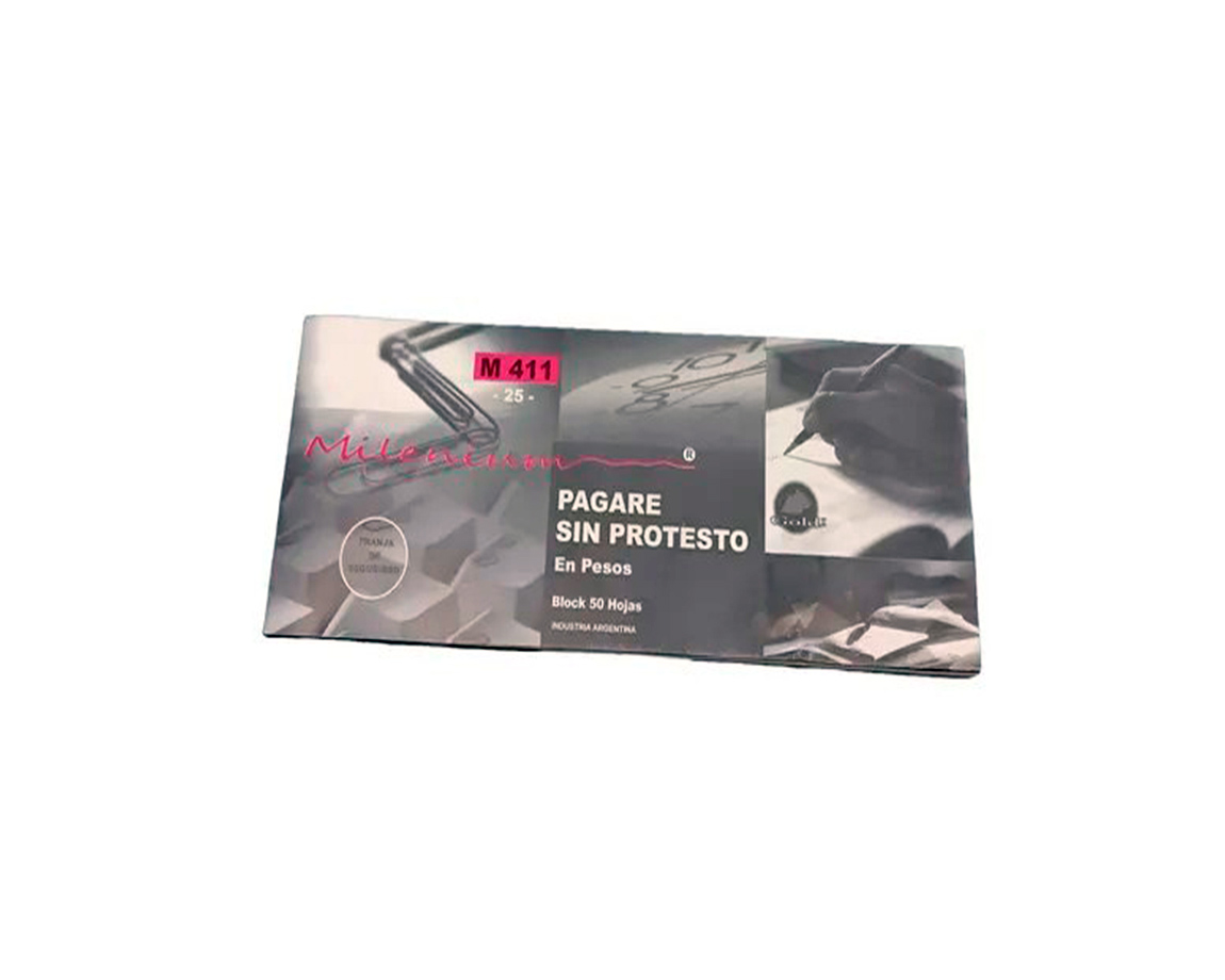 FORMULARIO M 411 (25) PAGARE S/PROTESTO MILENIUM