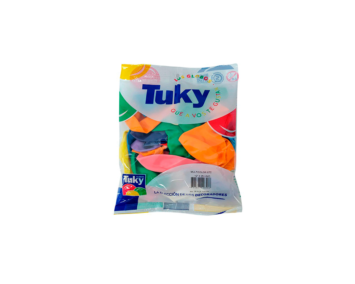 GLOBOS LATEX TUKY 12' SURTIDO x 25 U.