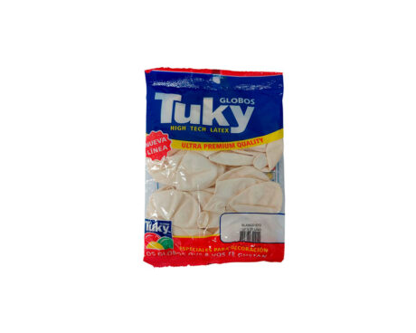 GLOBOS LATEX TUKY 12' BLANCO x 25 U.