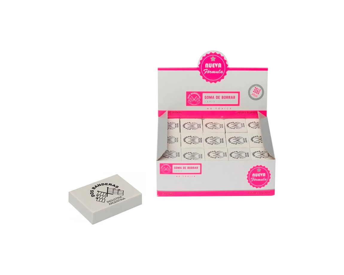 GOMAS DOS BANDERAS 3060 Cx60 BLANCA LAPIZ