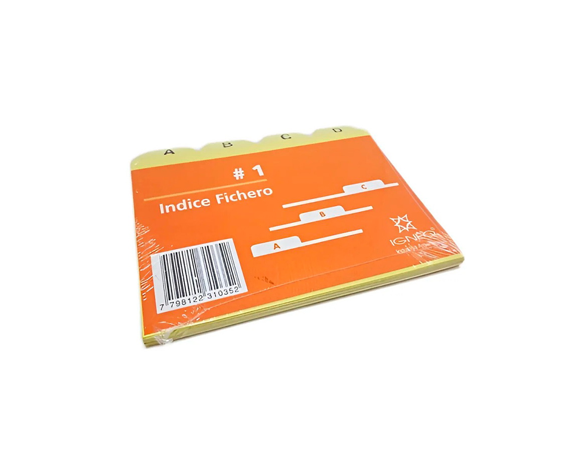 INDICE IGNEO P/FICHERO CARTON Nro 1