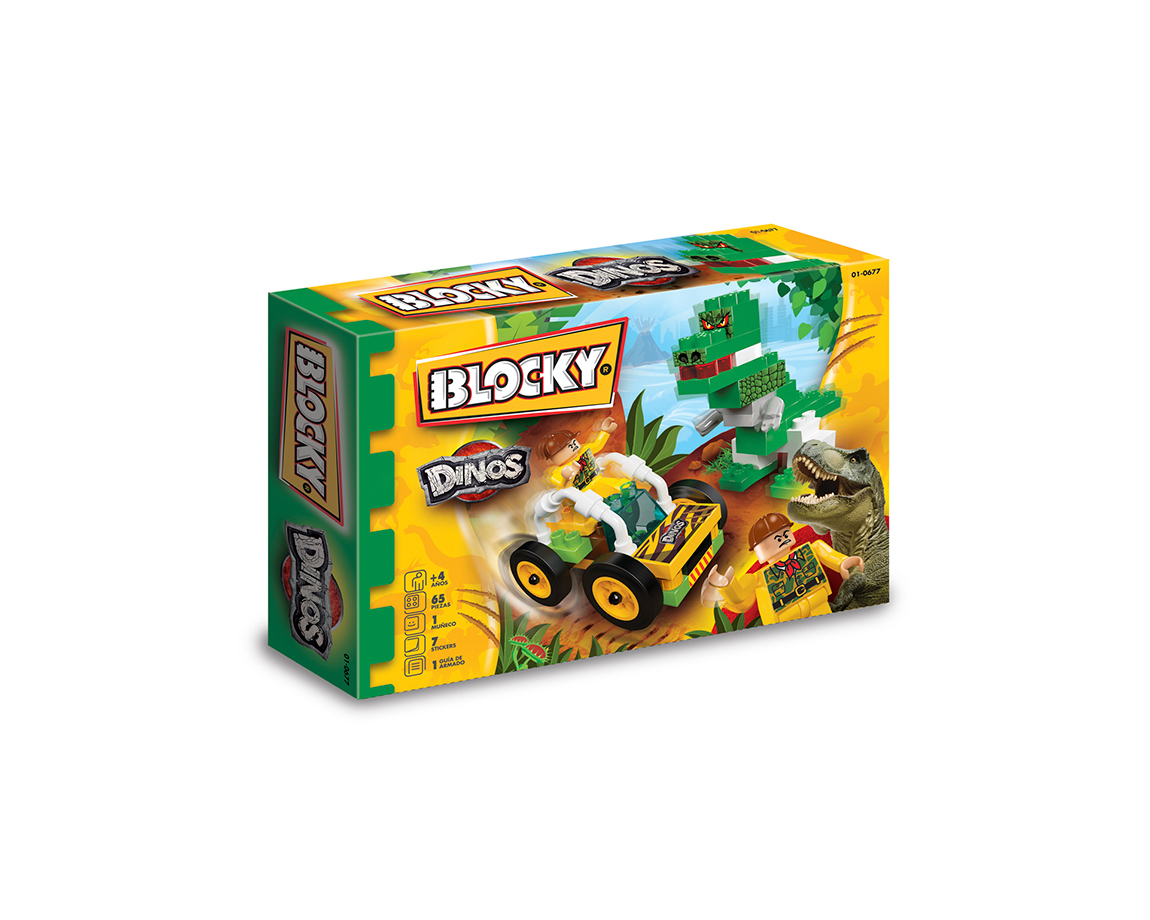 JUGUETE RASTI 01-0677 BLOCK DINOS 65 PIEZAS
