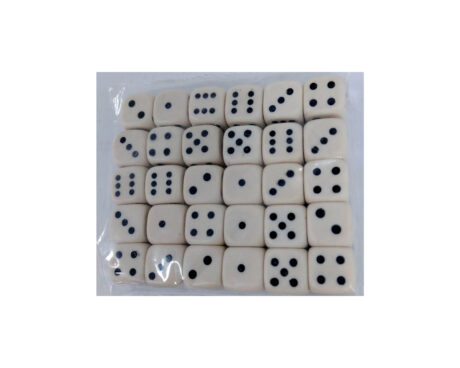JUGUETE PLASTIGAL 120 DADOS x 30 U. PLAST. BLANCO