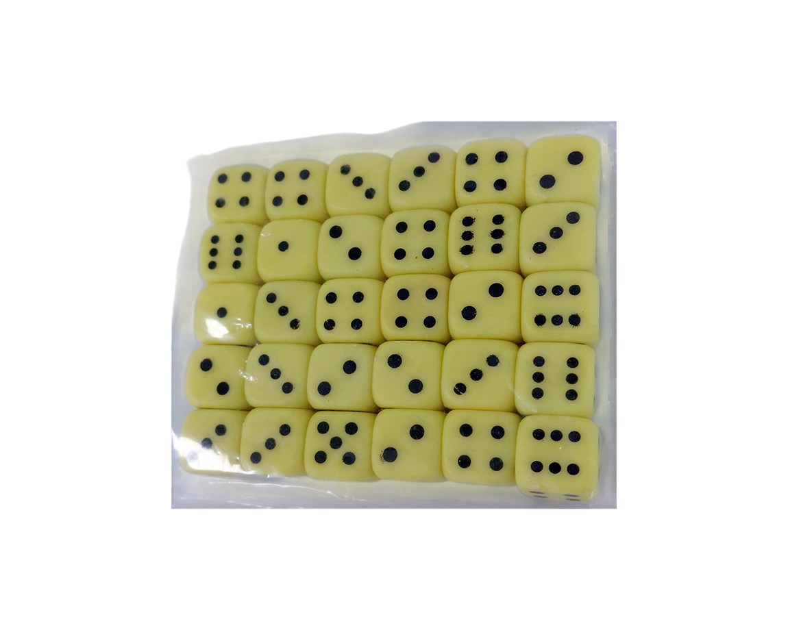 JUGUETE PLASTIGAL 122 DADOS x 30 U. PLAST. AMARILLO