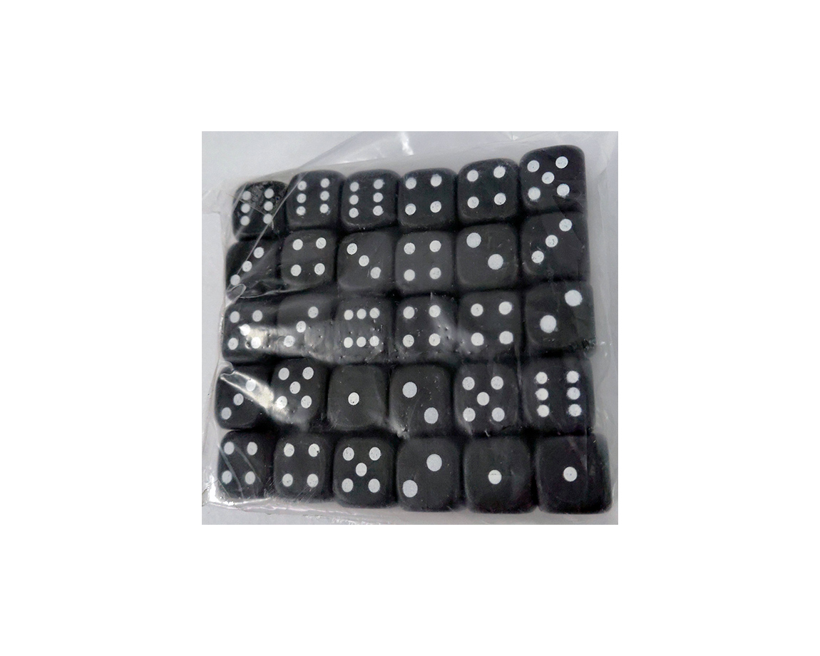 JUGUETE PLASTIGAL 122 DADOS x 30 U. PLAST. NEGRO