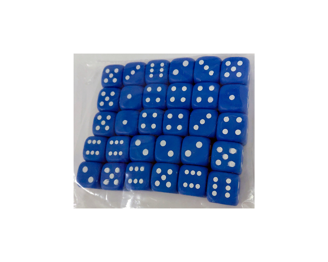 JUGUETE PLASTIGAL 122 DADOS x 30 U. PLAST. AZUL