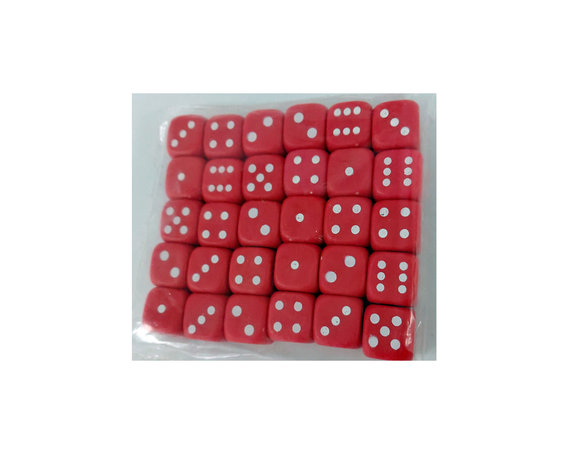 JUGUETE PLASTIGAL 122 DADOS x 30 U. PLAST. ROJO
