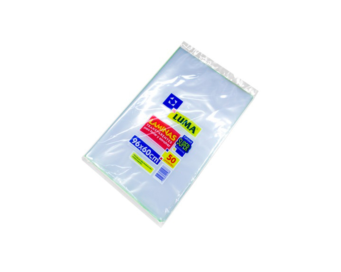LAMINAS PLAST LUMA TRANSP 96x60 BOLSA x50 U.
