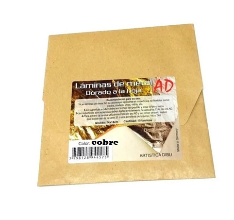 LAMINAS DIBU DORADO A LA HOJA COBRE x10 U.