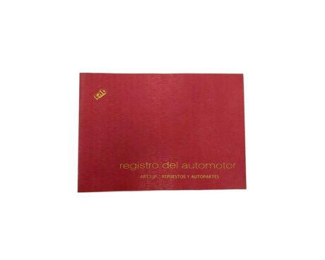 LIBRO RAB REGISTRO AUTOMOTOR T/F 2319/10 REPUESTOS Y AUTOPARTES