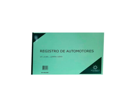 LIBRO IGNEO REGISTRO DE AUTOMOTORES T/F