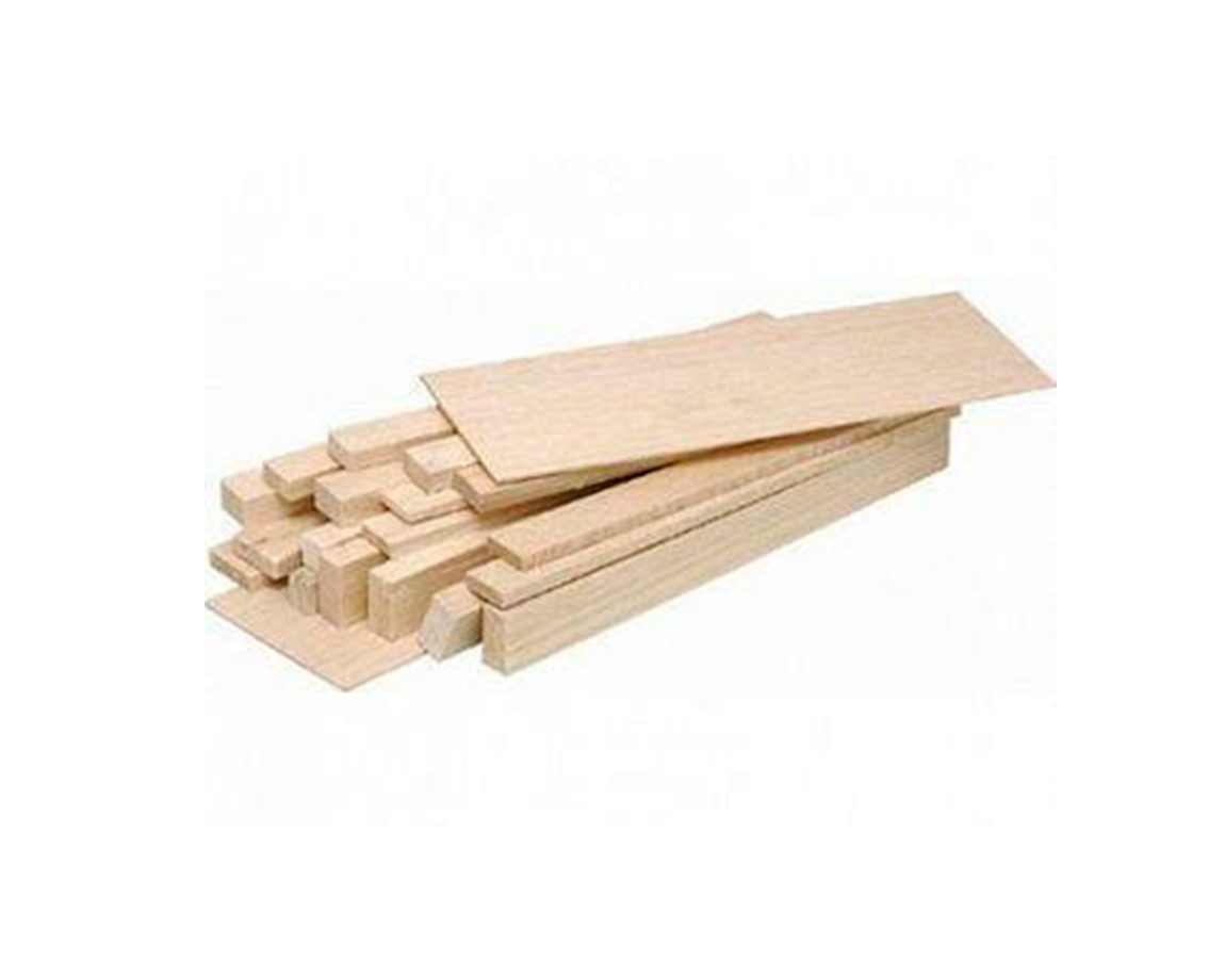 MADERA BALSA VARILLA  6 x  6 MM x 25 UNID.