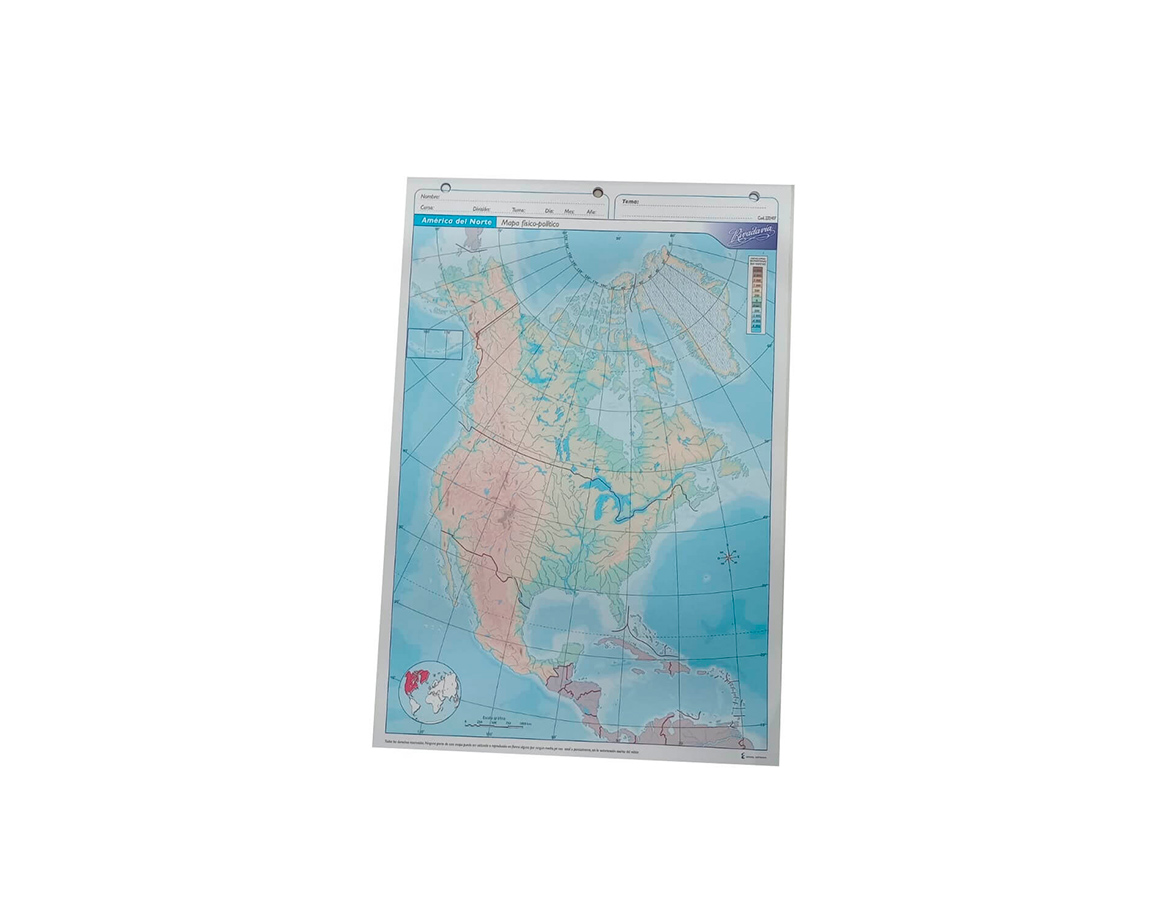 MAPAS RIVADAVIA CROMO BLOCK AMERICA NORTE F/P