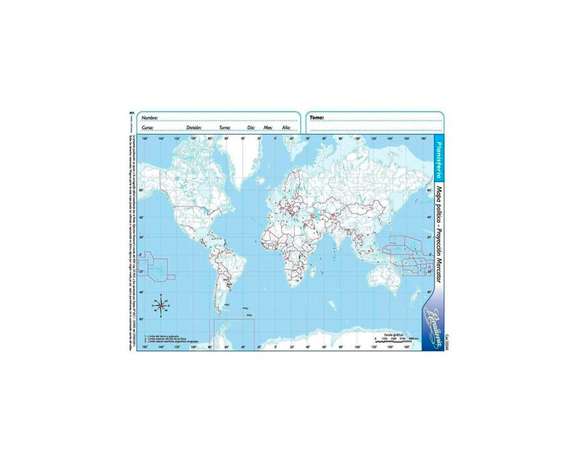 MAPAS RIVADAVIA CROMO BLOCK PLANISFERIO POL