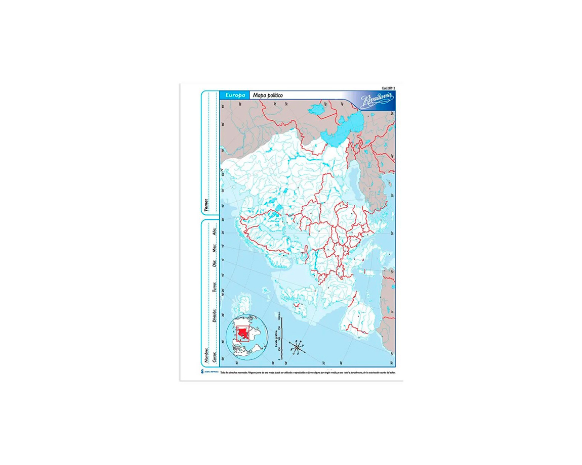MAPAS RIVADAVIA CARTA BLOCK EUROPA POL