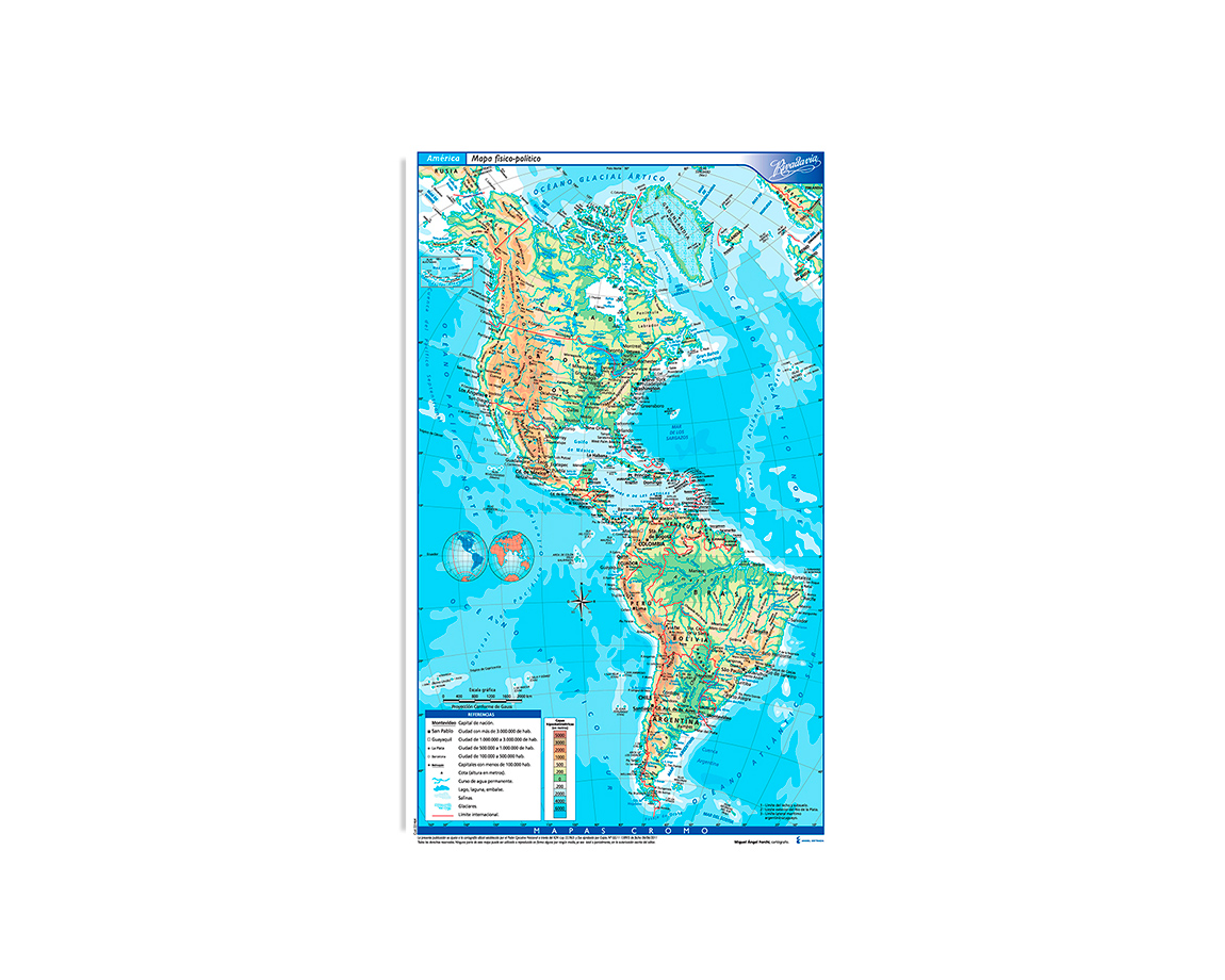 MAPAS RIVADAVIA CROMO BLOCK CONTINENTE AMERICANO F/P