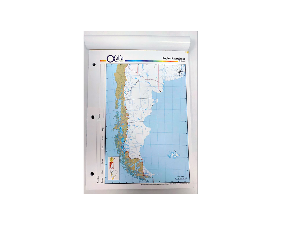 MAPAS ALFA Nro 3 POLITICO REGION PATAGONICA