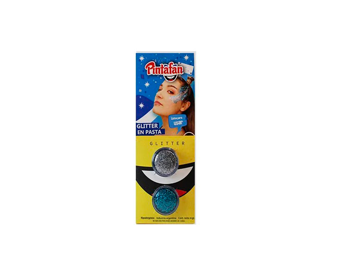 MAQUILLAJE PINTAFAN 15-01 SET x 2 U. GLITTER CEL/BCO