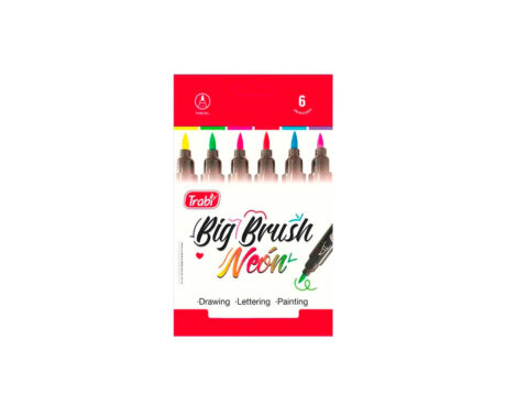 MARCADOR TRABI BIG BRUSH NEÓN ESTUCHE x 6 U.