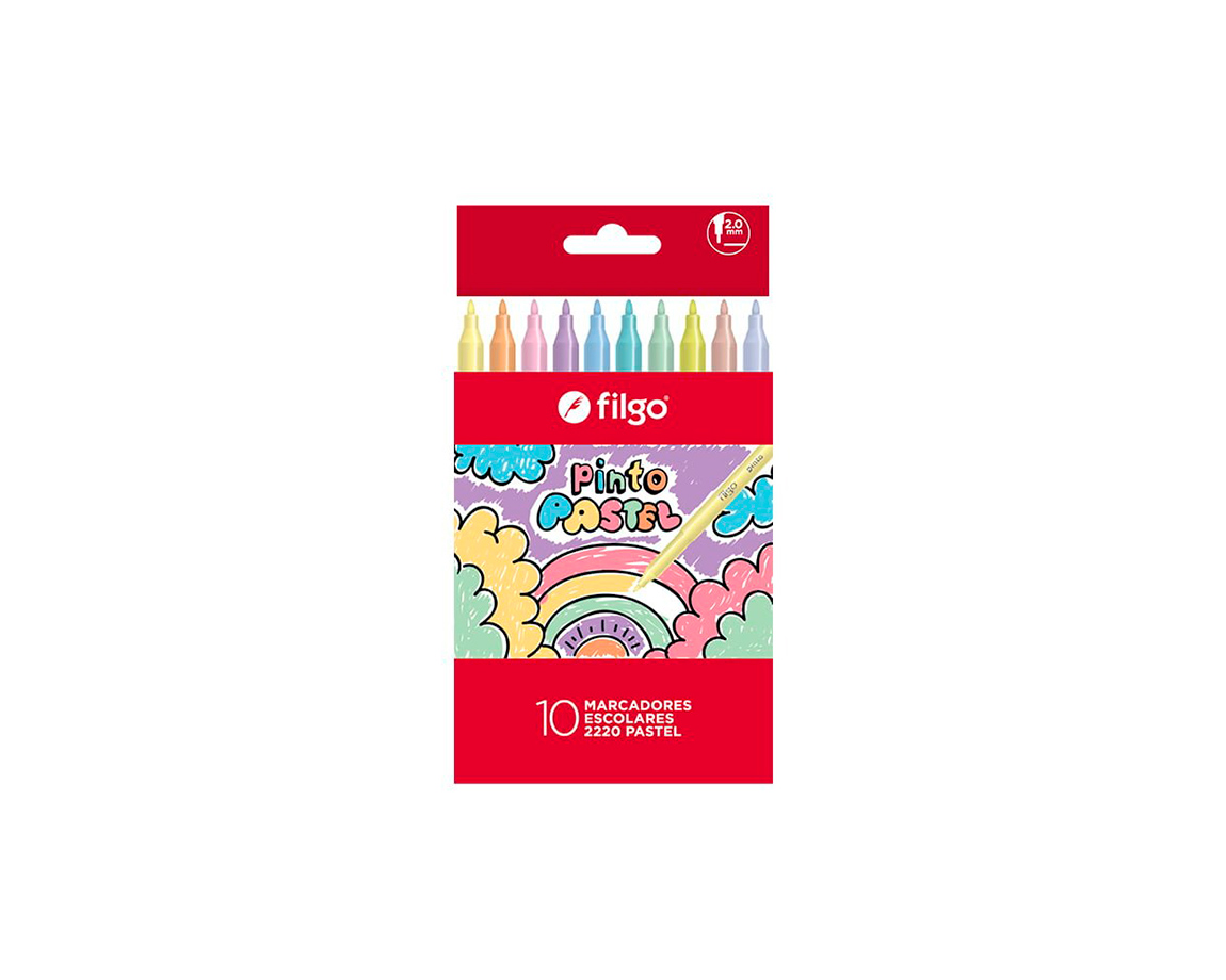 MARCADOR FILGO PINTO x 10 U. PASTEL