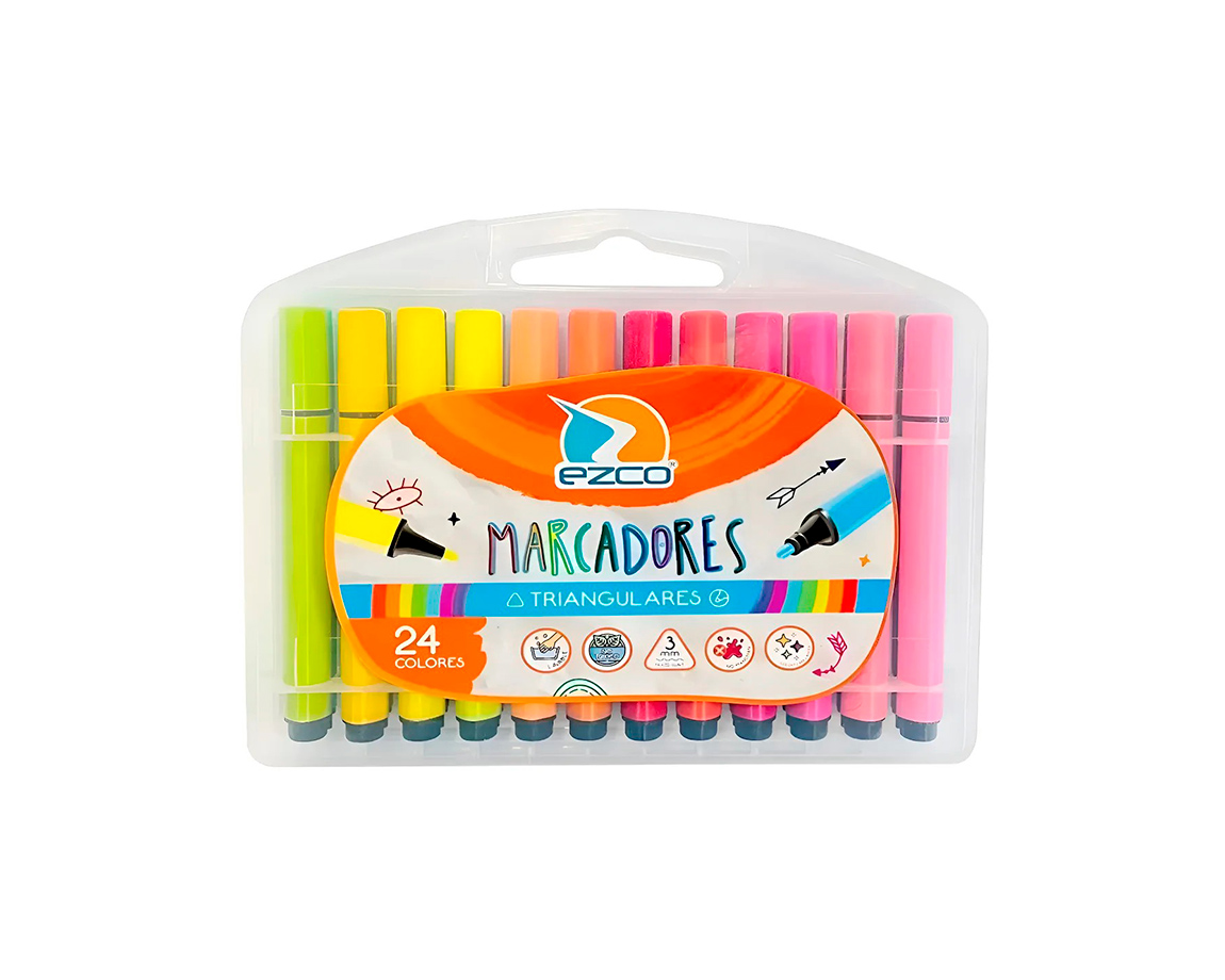 MARCADOR EZCO TRIANGULAR VALIJA x 24 UNID.