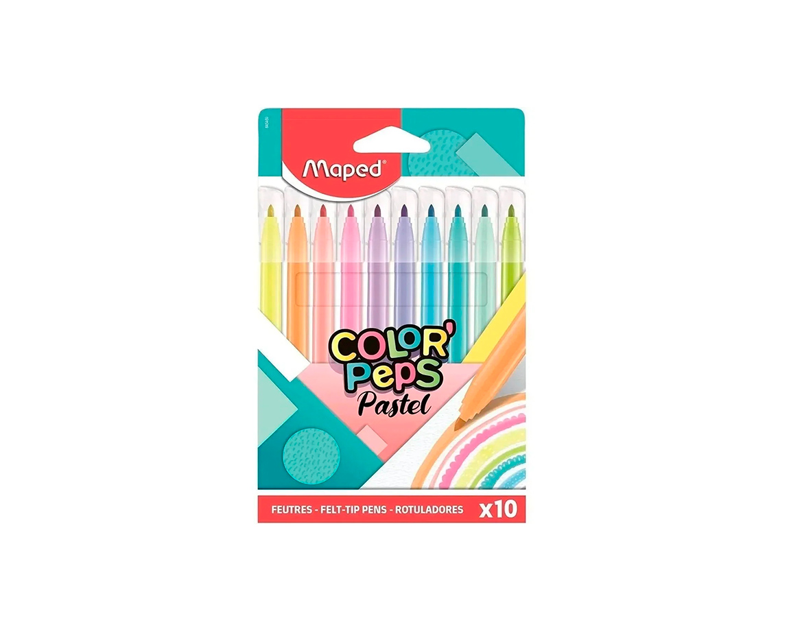 MARCADOR MAPED COLOR PEPS PASTEL x 10 U. (845469)