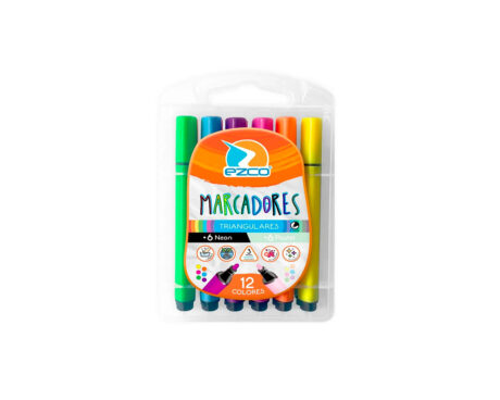 MARCADOR EZCO TRIANG. VALIJA 6 PASTEL + 6 NEON