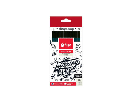 MARCADOR FILGO BRUSH 035 NEGRO x 12 UNID.